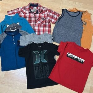 Boys 4T Shirt Bundle, Button down, T-shirt, Sleeveless, Long sleeve, Fleece